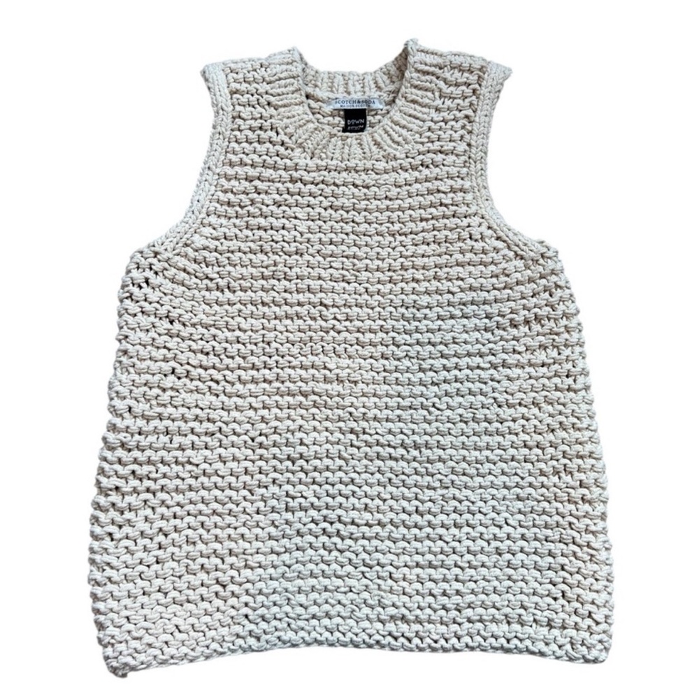 Scotch & Soda Cream Knit Sleeveless Sweater